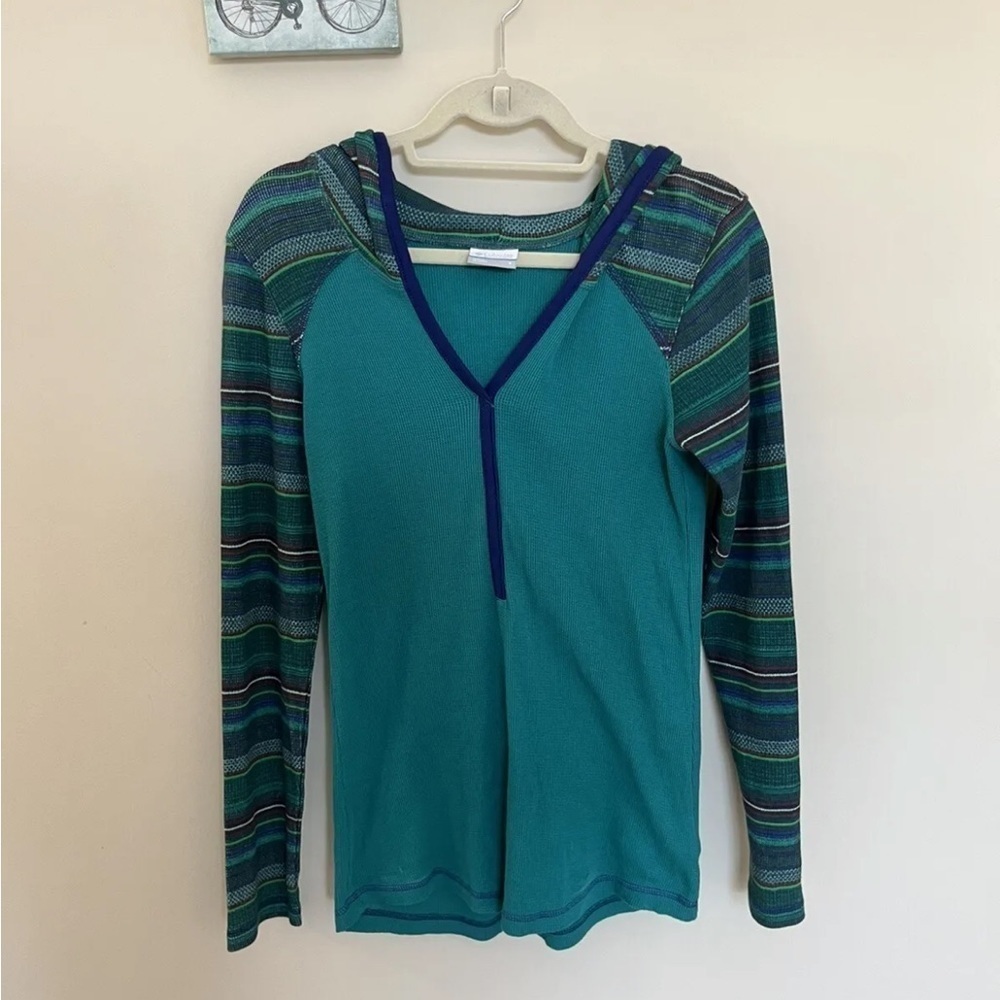 Columbia hooded waffle knit long sleeve